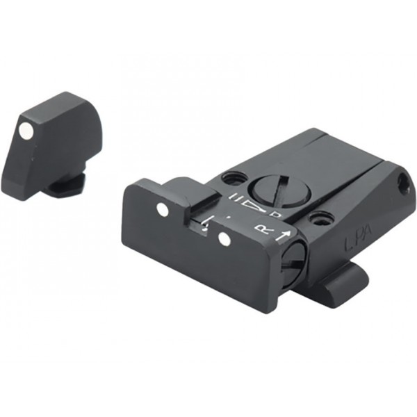 Adjustable Sight Set for Glock with White Dots – LPA